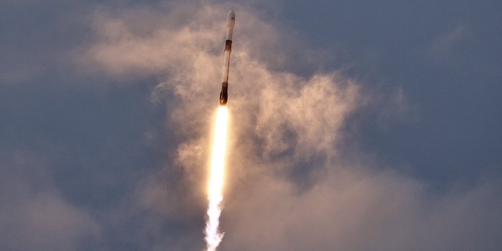 Lancering van de Falcon 9 raket. 