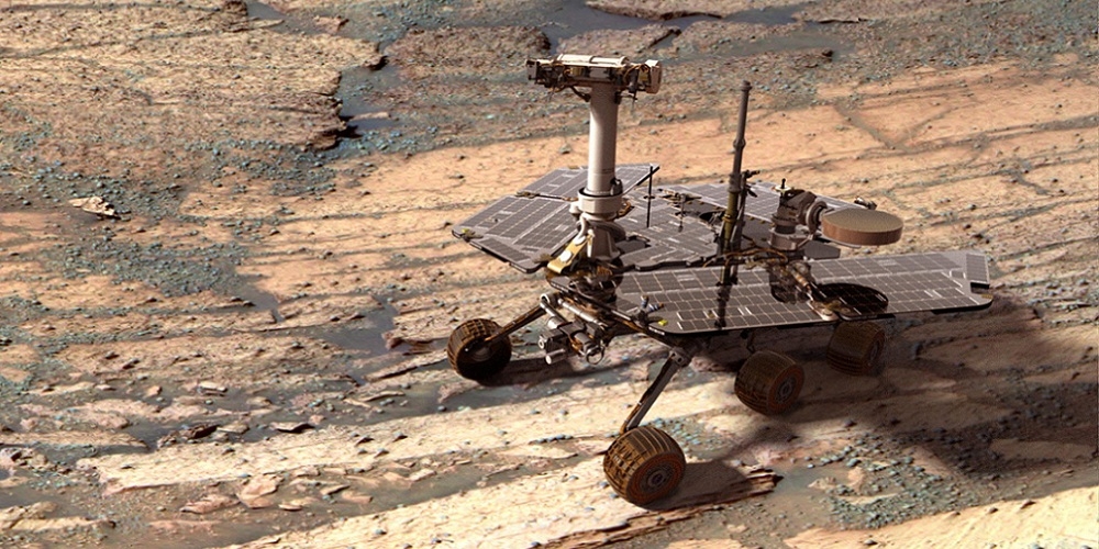 Artistieke impressie van de Marsrover Opportunity