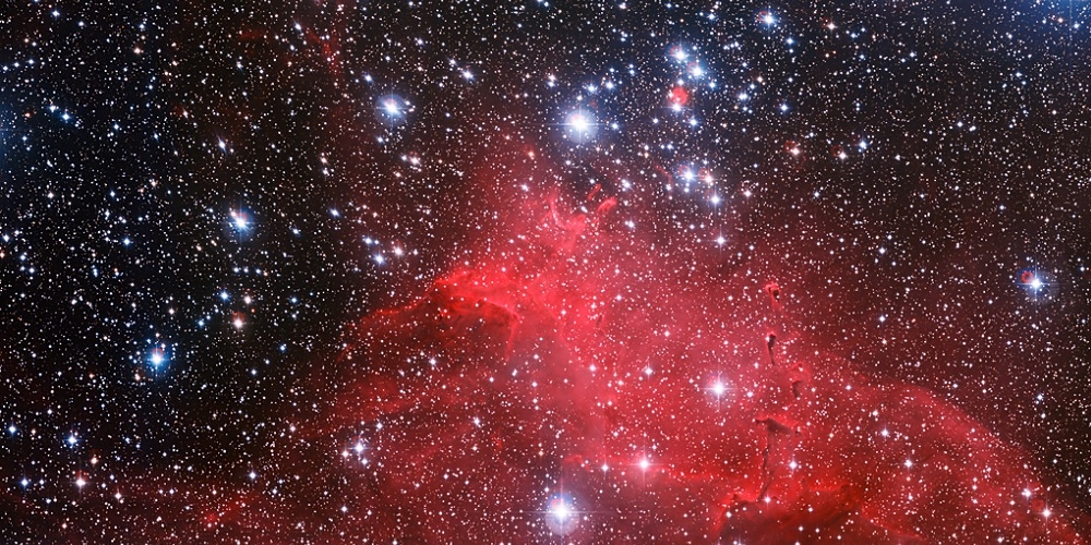 Opname van NGC 3572 gemaakt met de Wide Field Imager van de 2,2-meter MPG/ESO-telescoop van de ESO-sterrenwacht op La Silla in Chili