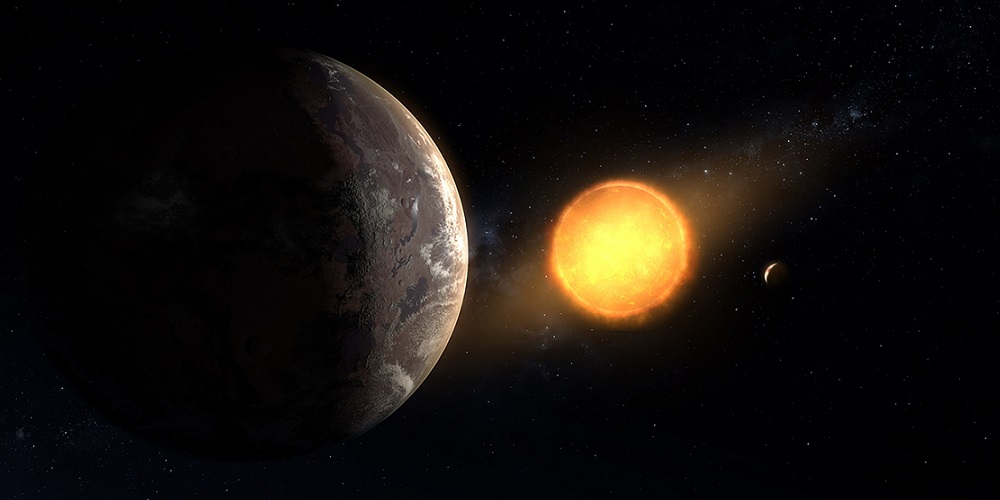 Artistieke impressie van de exoplaneet Kepler-1649c.