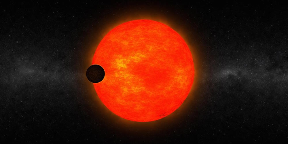 Artistieke impressie van de exoplaneet HATS-6b