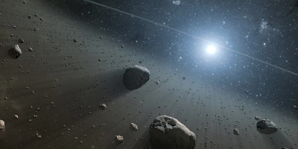 Artistieke impressie van een planetoïdengordel rondom de ster Wega