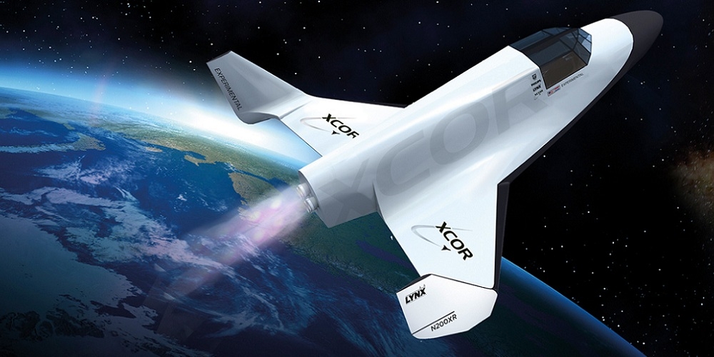 Artistieke impressie van het Lynx ruimtetuig van XCOR Aerospace