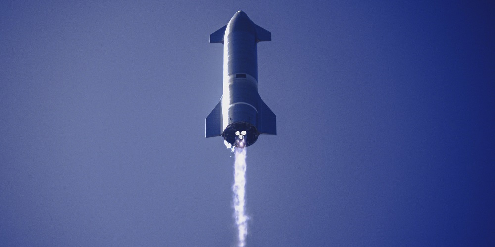Lancering van een Starship raket.