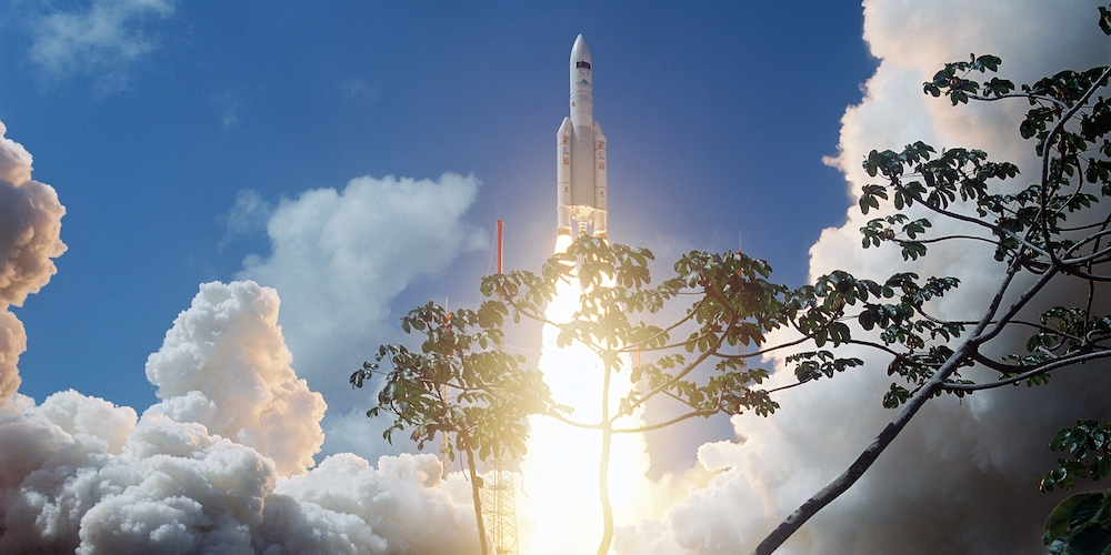 Lancering van een Europese Ariane 5 draagraket