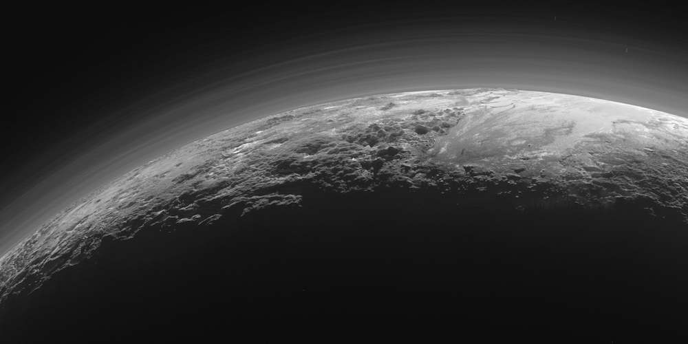 Het oppervlak van de dwergplaneet Pluto