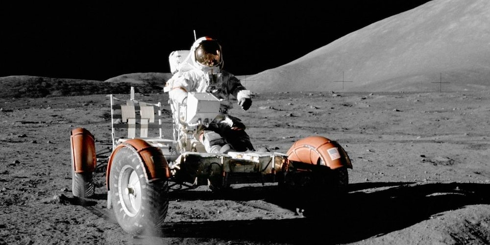 De Lunar Rover tijdens de Apollo 17 missie