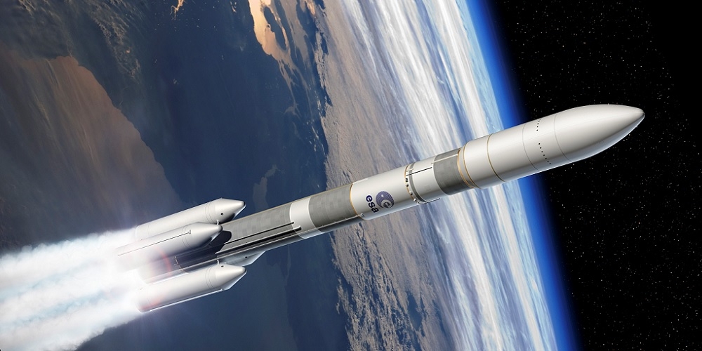 Artistieke impressie van een toekomstige Ariane 6 draagraket