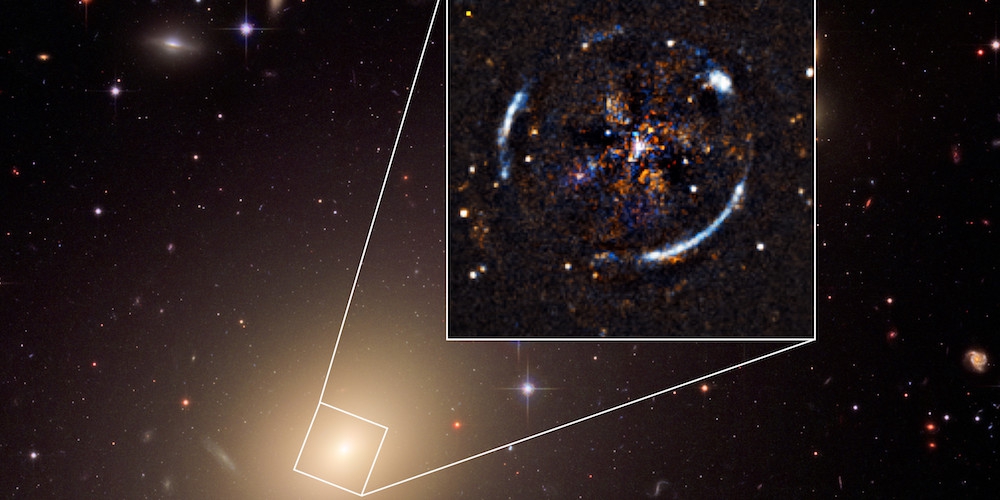 Deze foto van het relatief nabije sterrenstelsel ESO 325-G004 is gebaseerd op gegevens die zijn verzameld met de Hubble-ruimtetelescoop van NASA en ESAen het MUSE-instrument van de VLT. 