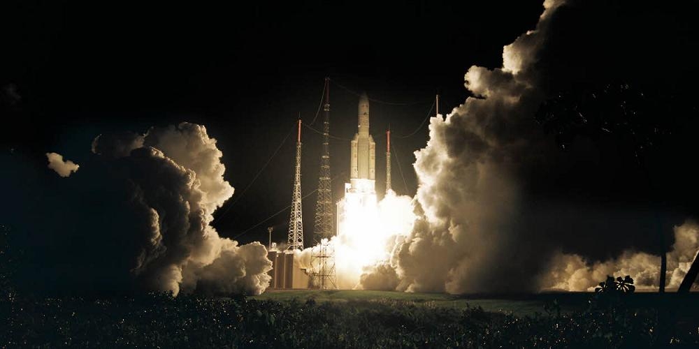 Lancering van een Europese Ariane 5 draagraket