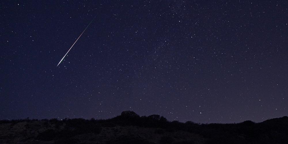 Een meteoor of 'vallende ster'