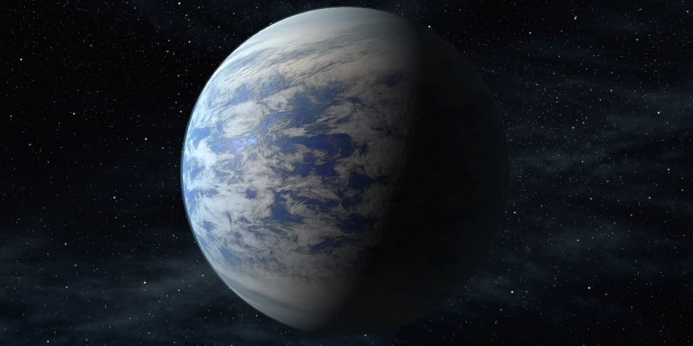 Artistieke impressie van exoplaneet Kepler-62c
