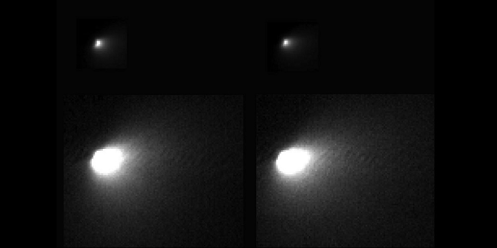 HiRISE-opname van de kern van de komeet Sliding Spring