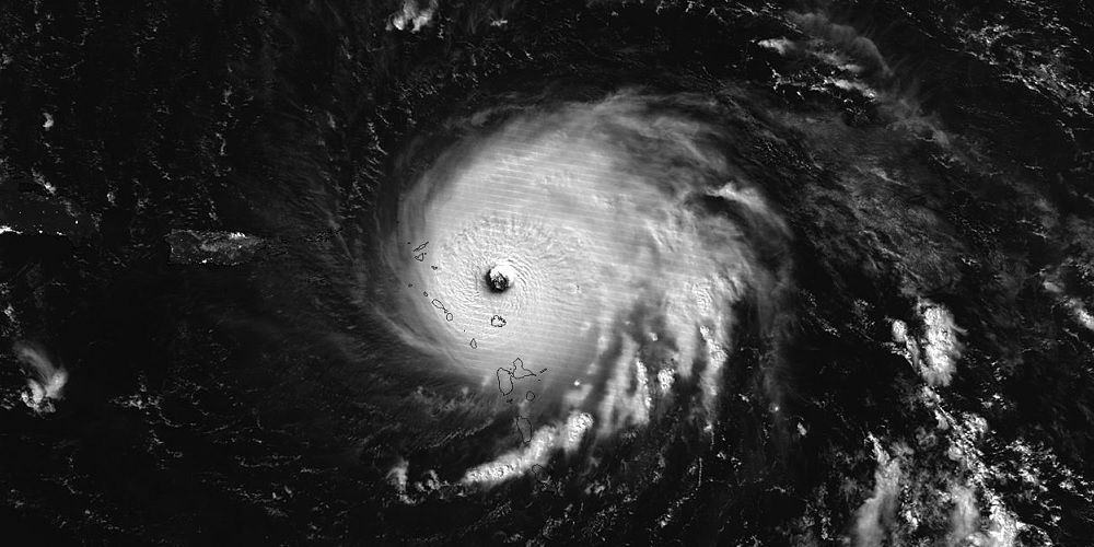 Satellietopname van de orkaan Irma