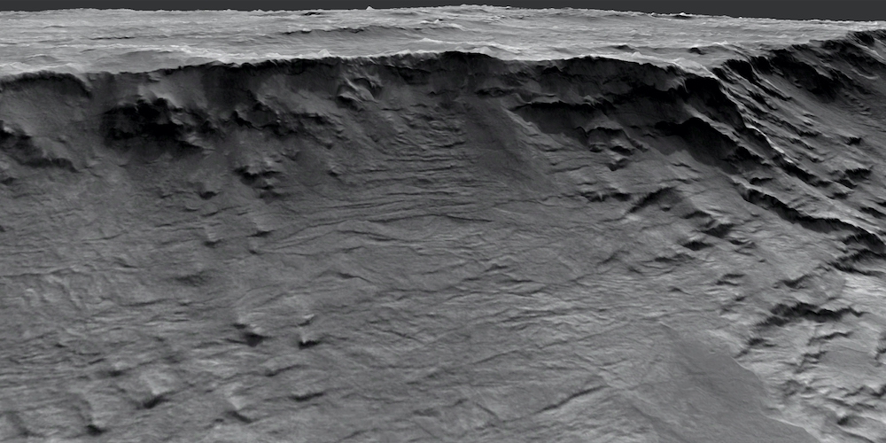 Voorbeelden van geulen die bewaard zijn gebleven in afzettingslagen in het Hellas-bekken op Mars, de bewijzen van rivieren die meer dan 3,7 miljard jaar geleden op het Marsoppervlak actief waren.
