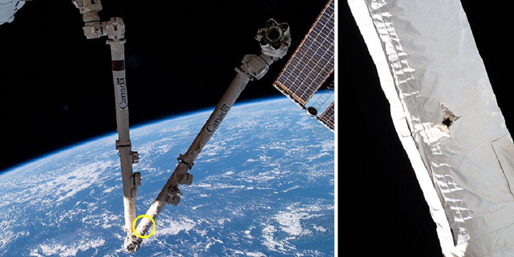 De Canadarm2 robotarm van het ISS.