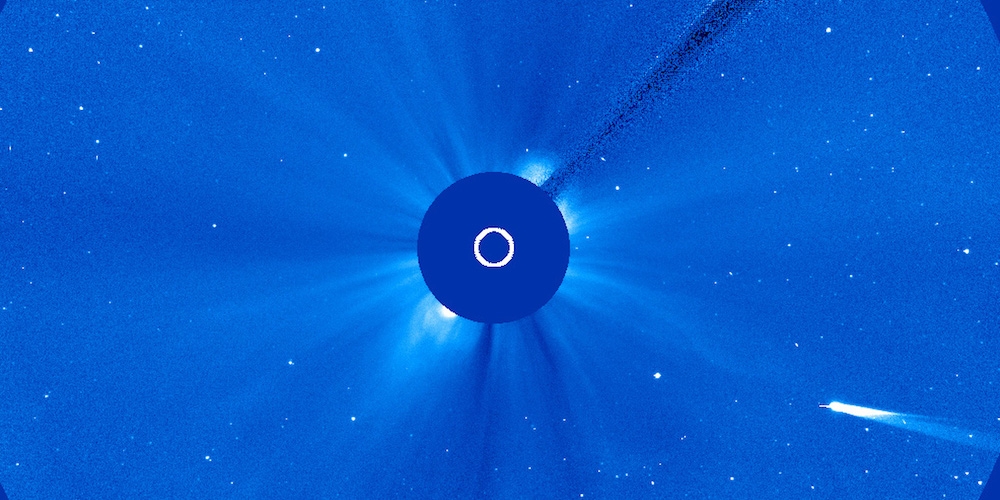 ISON gezien door de camera's van de SOHO ruimtesonde