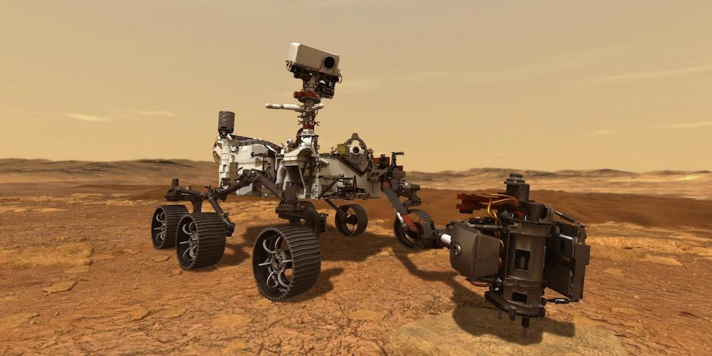 Artistieke impressie van de Marsrover Perseverance