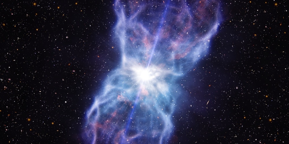 Artistieke impressie van de quasar SDSS J1106+1939
