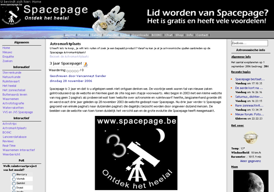Spacepage in 2006